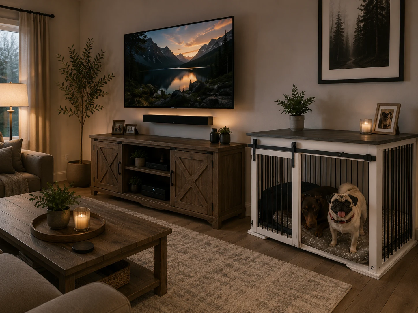 Custom dog kennel furniture